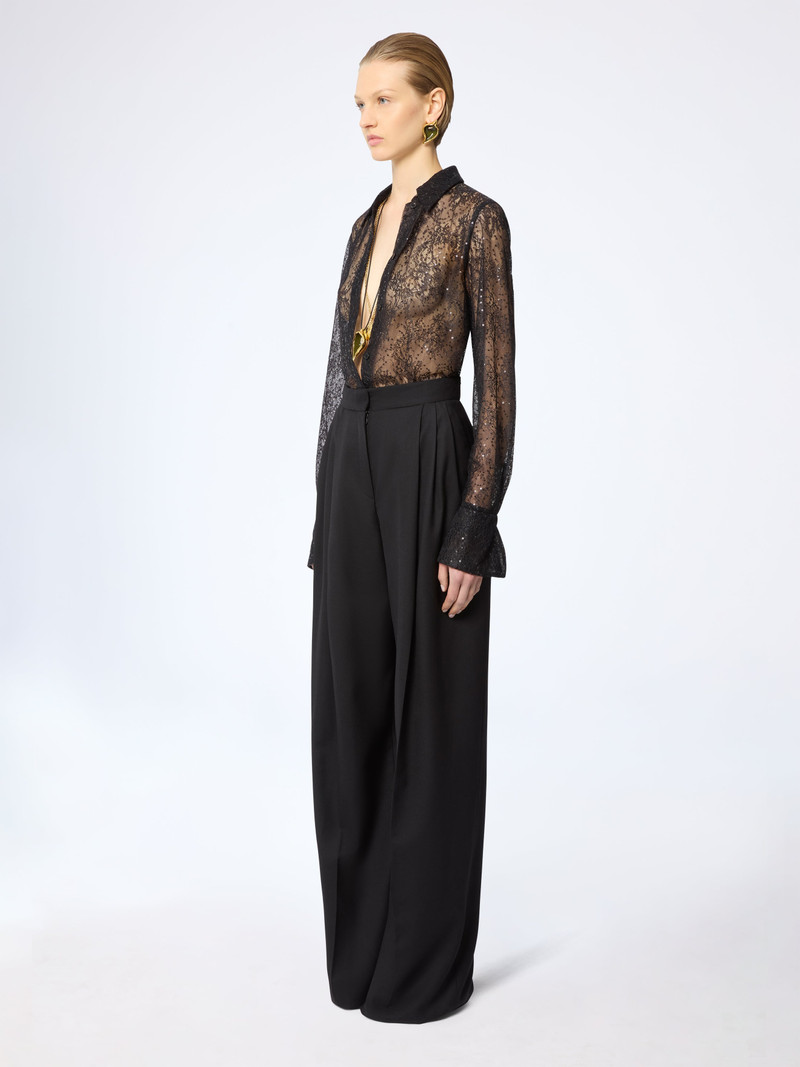 NINA RICCI See-Through Sequins Shirt With Bell Cuffs outlook