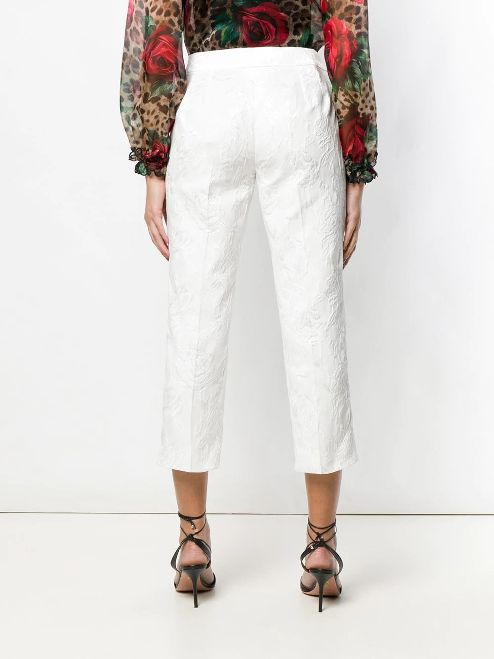 cropped jacquard trousers - 4