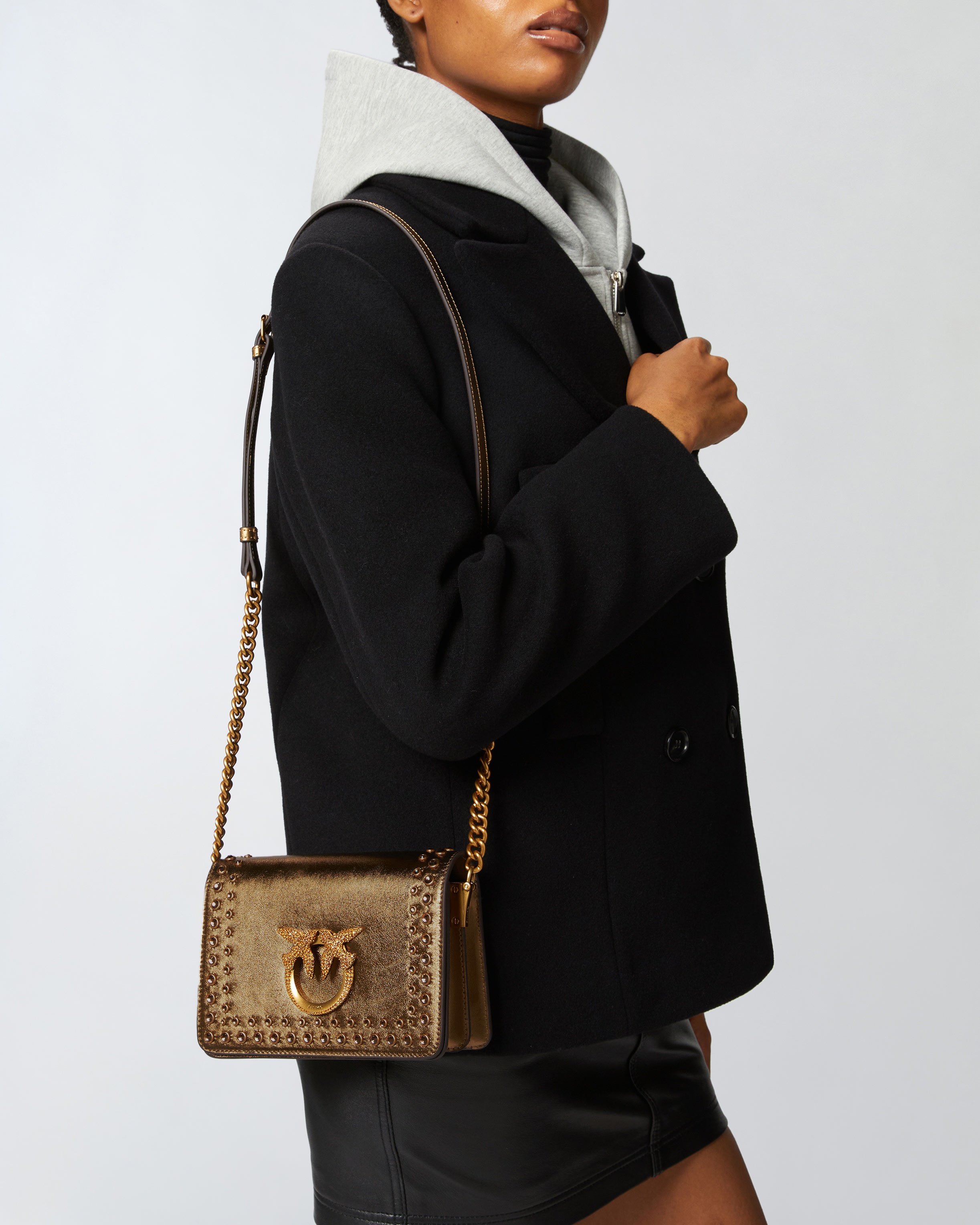 LOVE BAG SMALL LAMINATED CROSSBODY BAG WITH RHINESTONES - 6