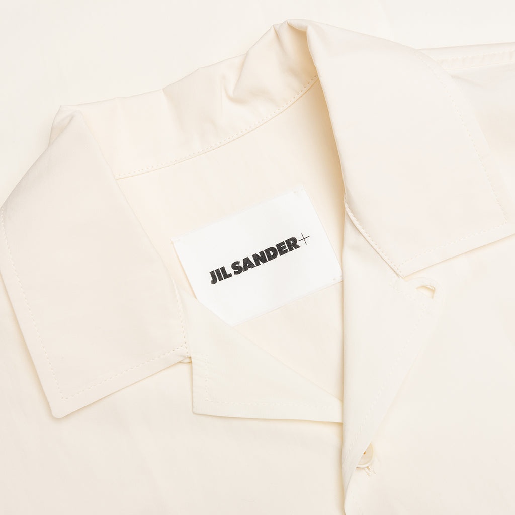 GLASS FINISH COTTON POPLIN SHIRT - EGGSHELL - 3