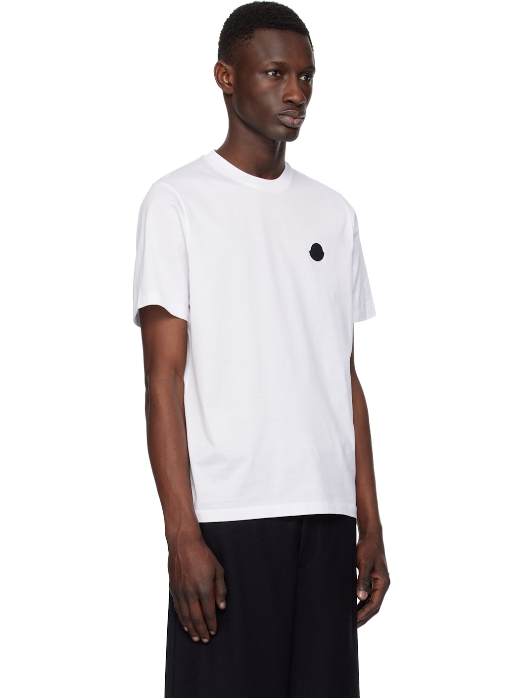 White Vertical Back Logo Cotton T-shirt - 2