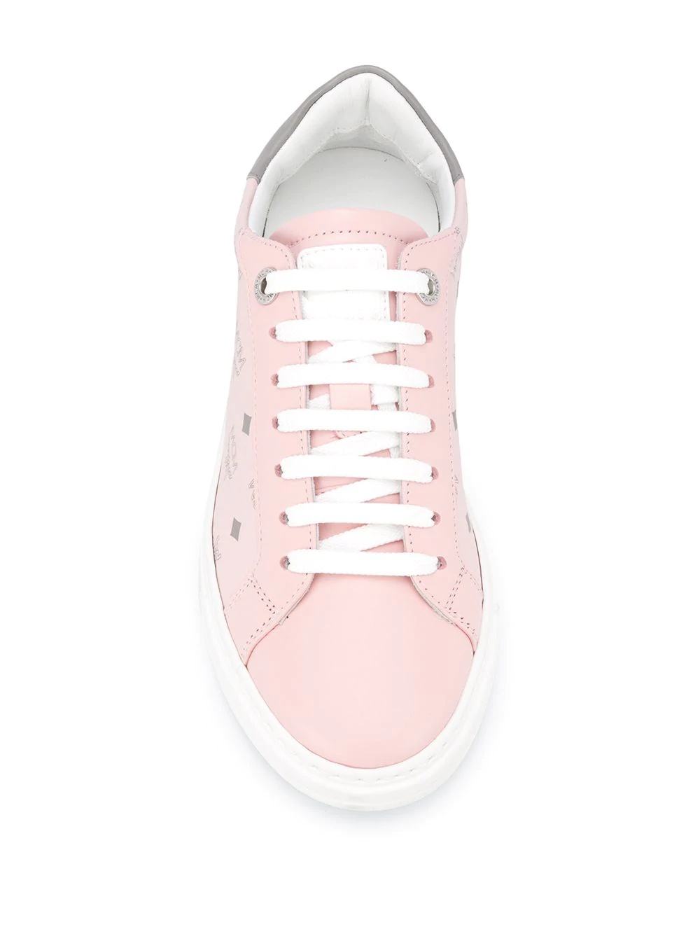 low-top leather sneakers - 4