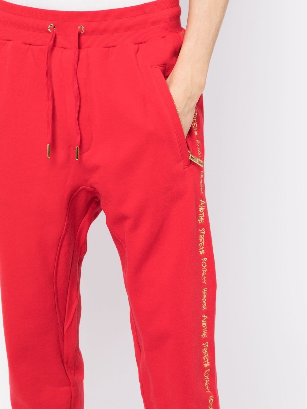 slogan-embroidered track pants - 5