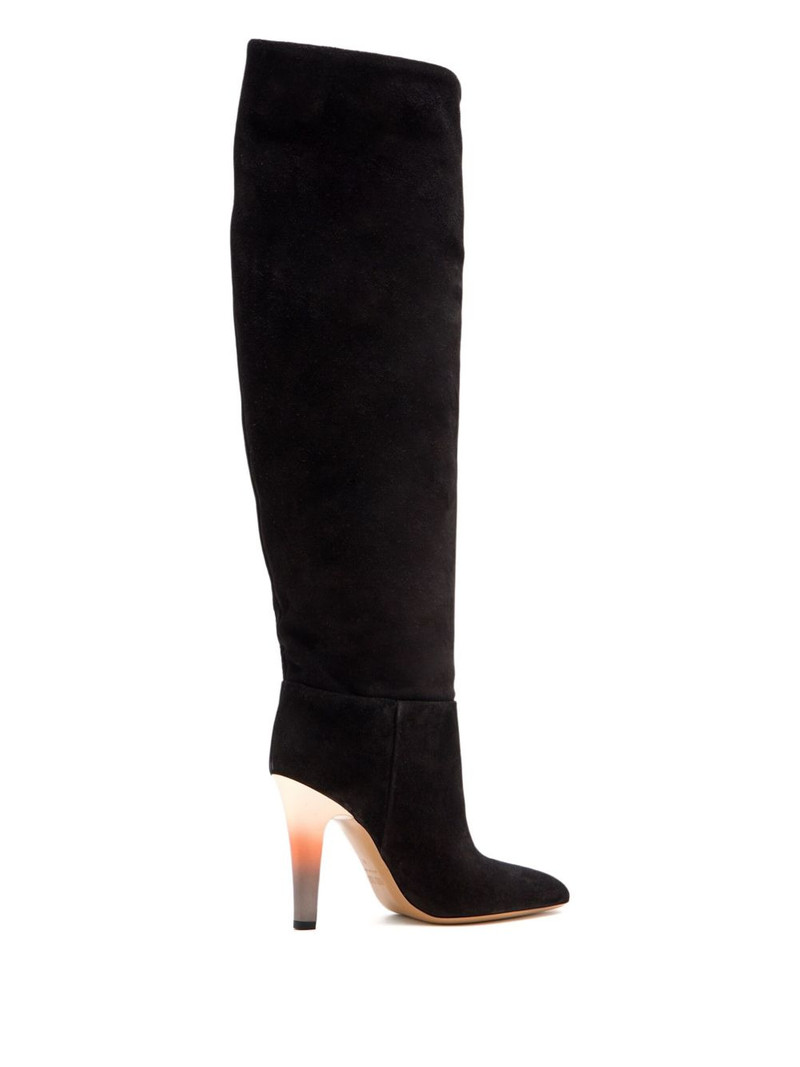 10mm pointed suede heel boots 3