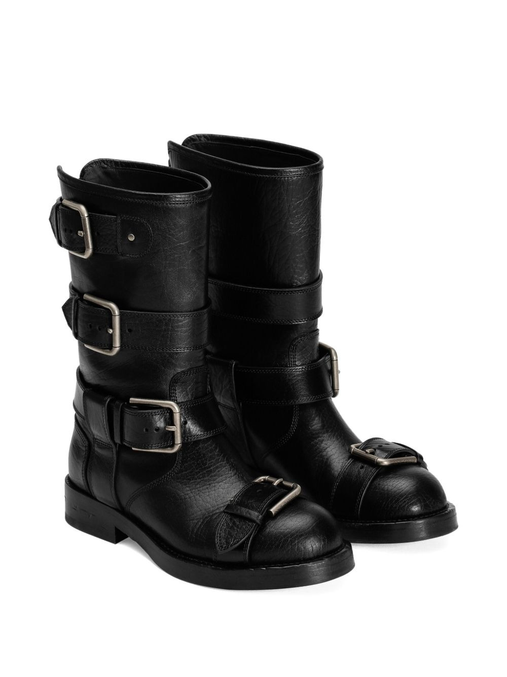 multiple-buckle leather boots - 2