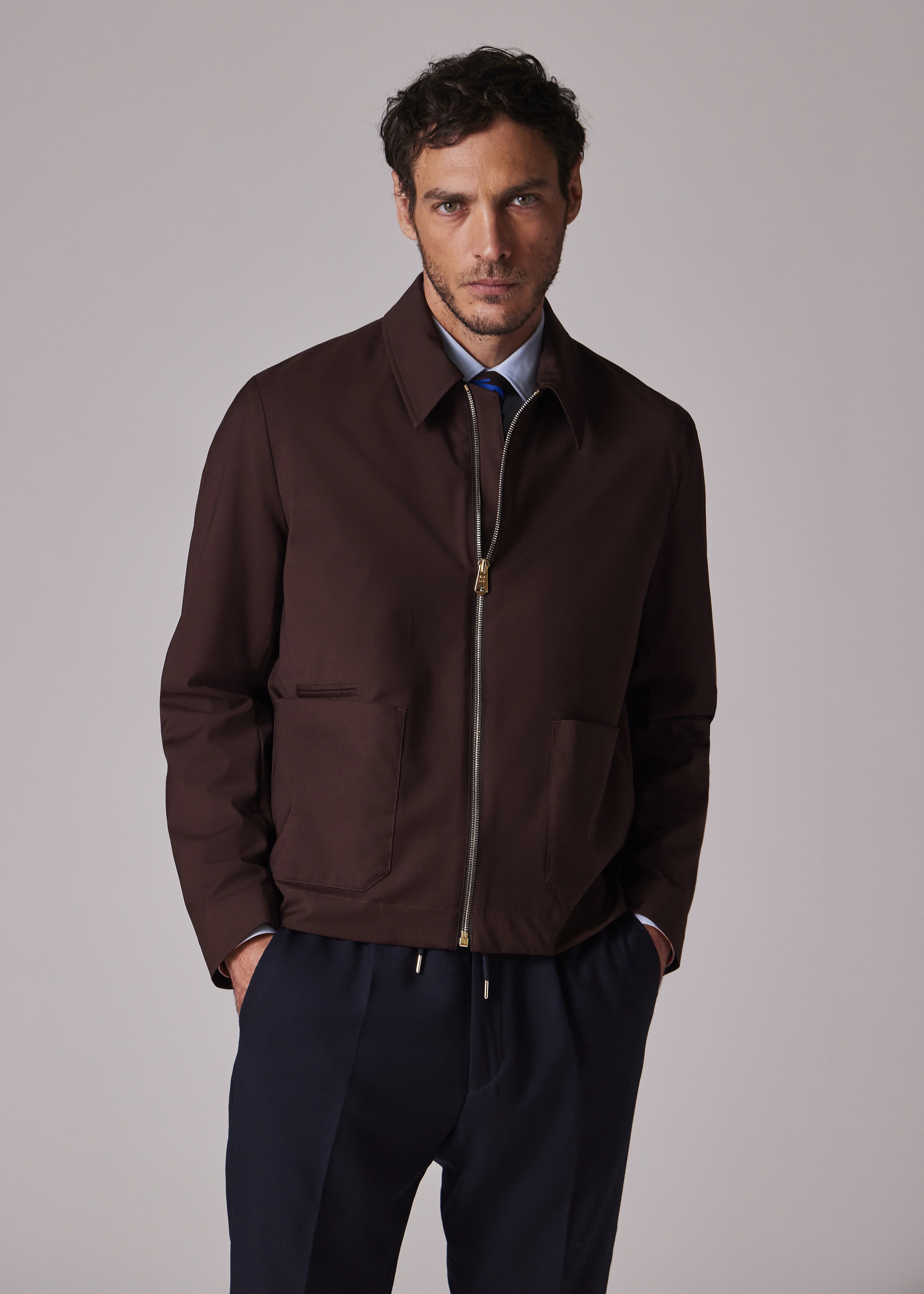 Burgundy 'Storm System' Wool Short Zip Jacket - 6