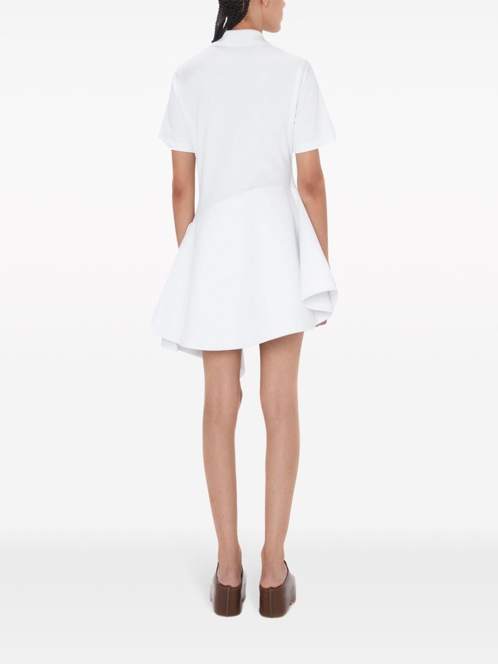 polo-collar cotton asymmetric dress - 4