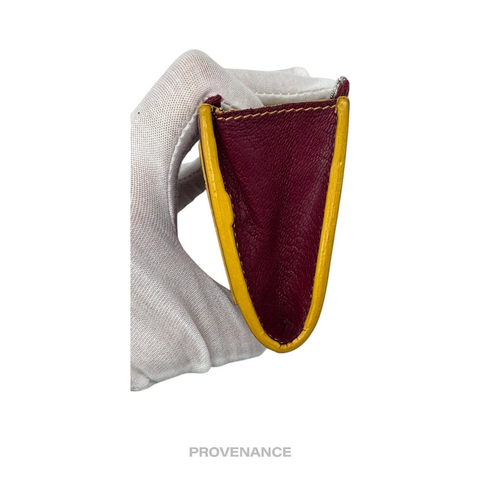 Givenchy Cles Zip Pouch Wallet - Red/Yellow Leather - 9