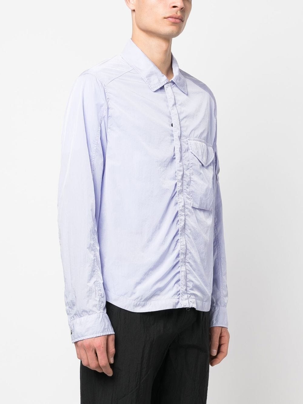 Lens-detail lightweight shirt jacket - 3