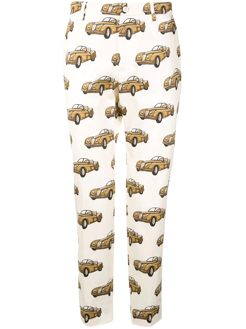 car-print cropped trousers - 1