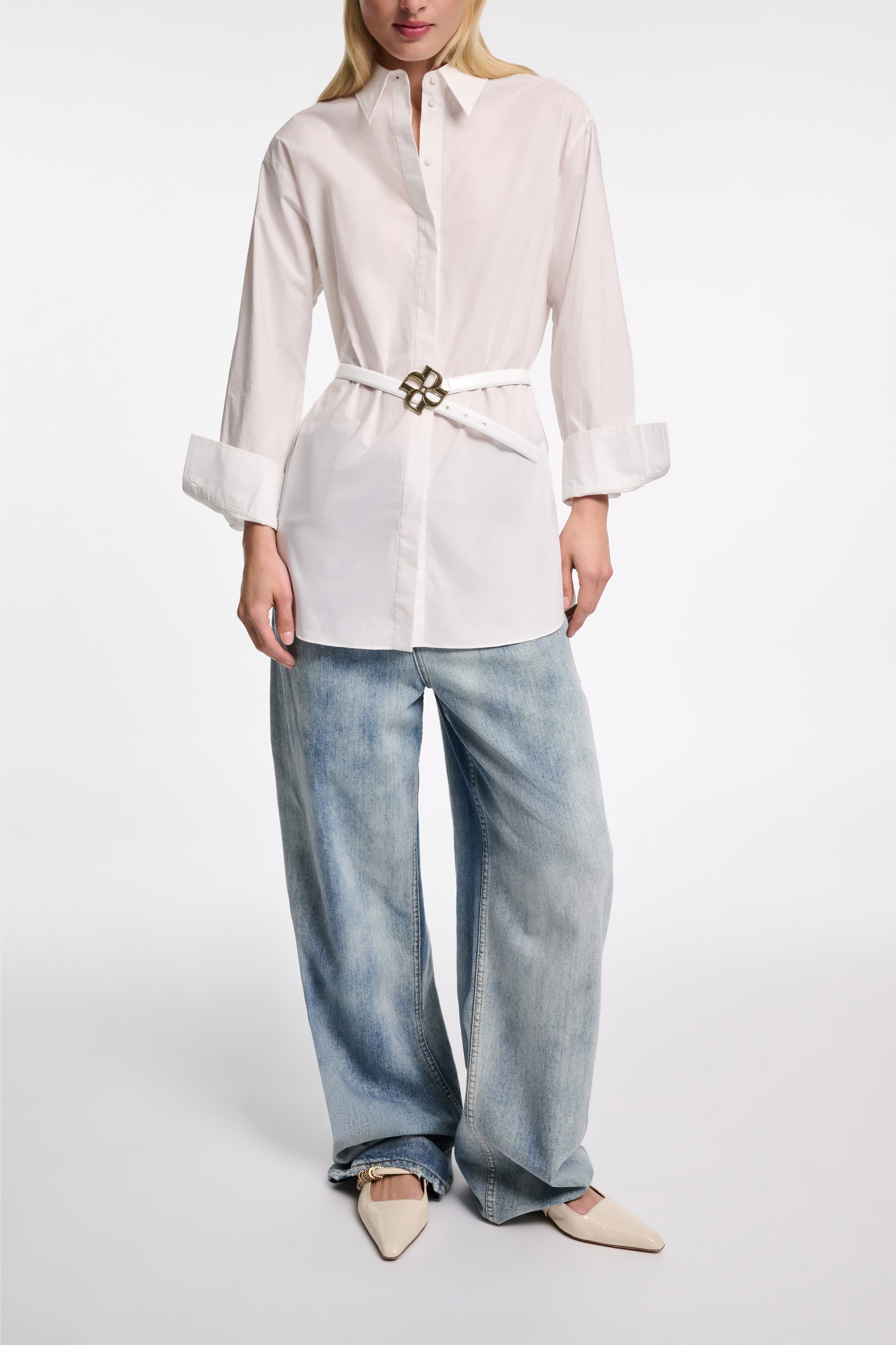 SUBTLE SHINE d rose buckle belt - 2