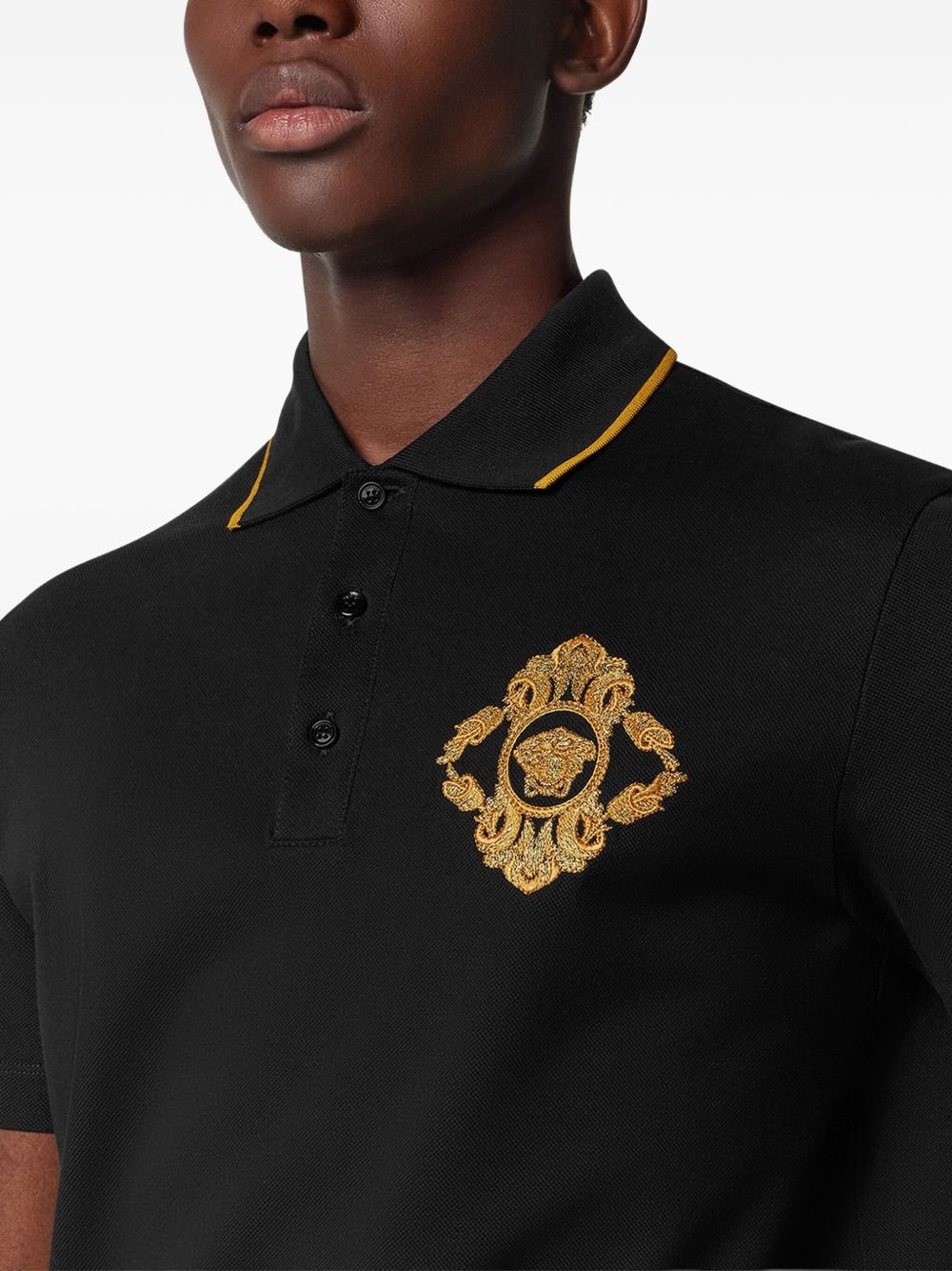 Architectural Baroque-embroidered polo shirt - 5