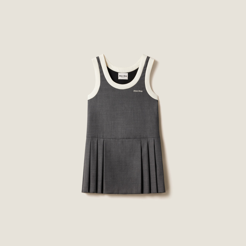 Pleated grisaille mini-dress - 1