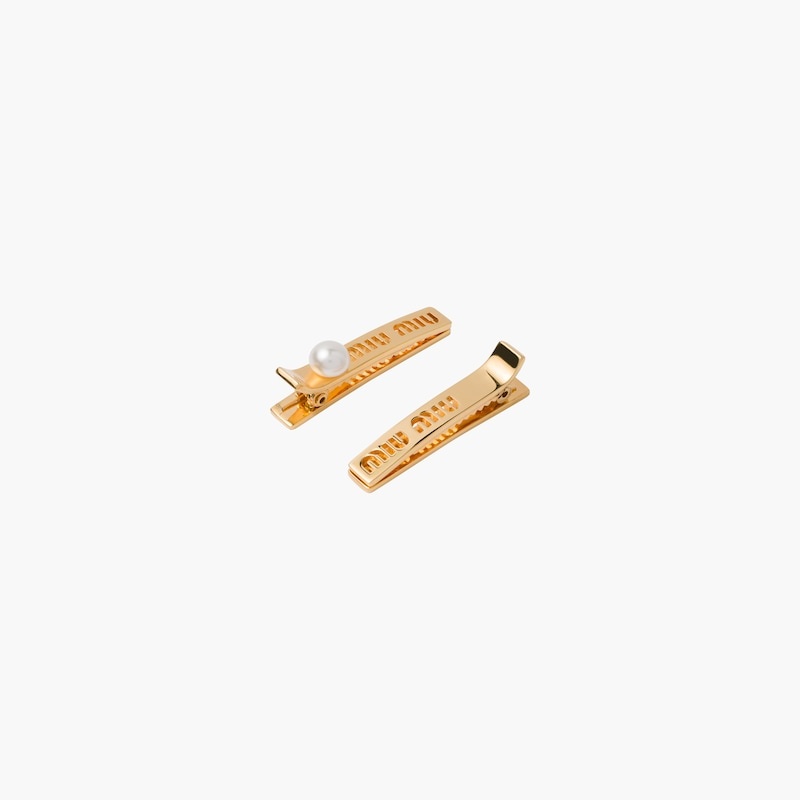 Miu Logo hair clips - 5