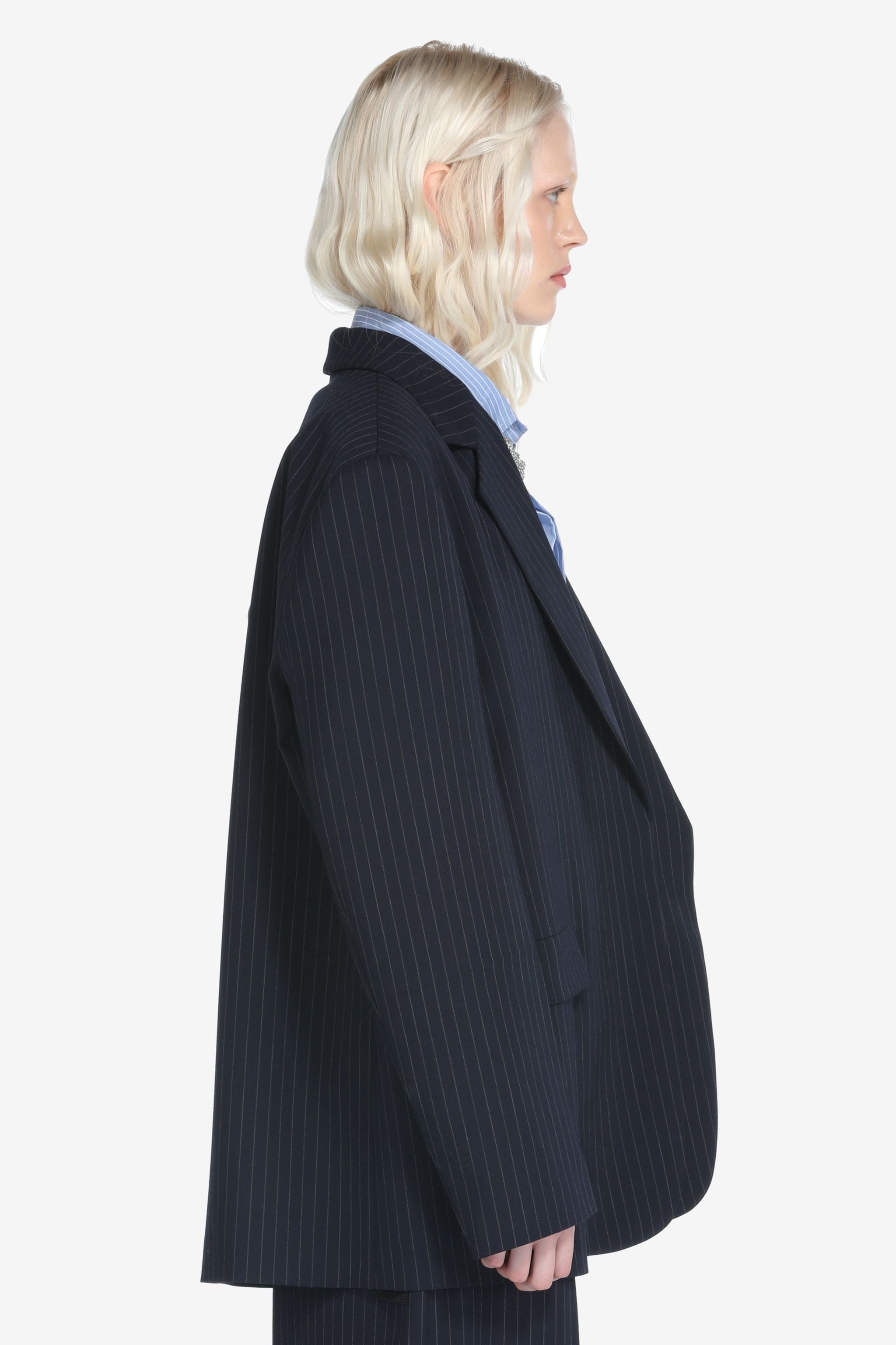 PINSTRIPE SINGLE-BREASTED BLAZER - 3