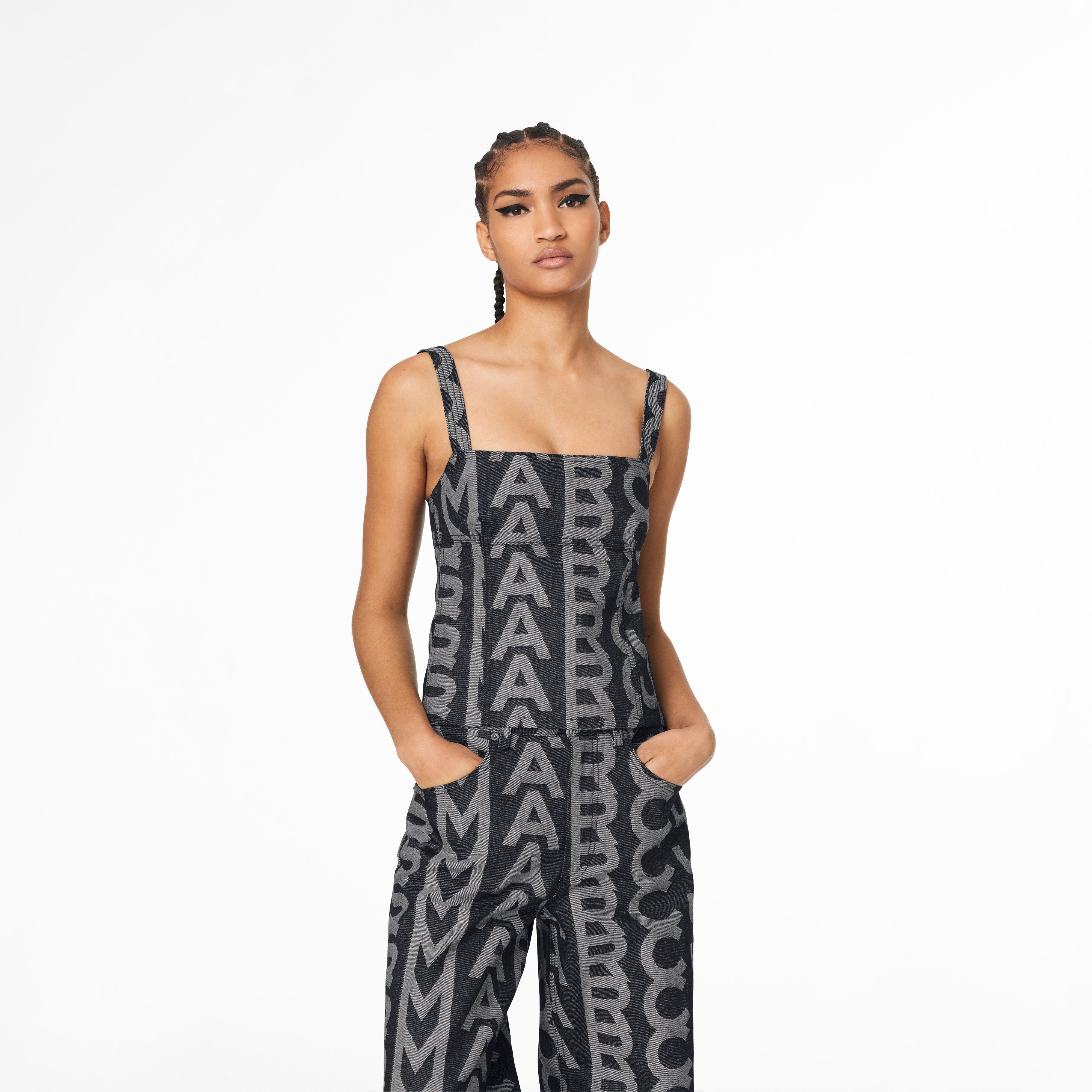 THE MONOGRAM DENIM BUSTIER TOP - 3