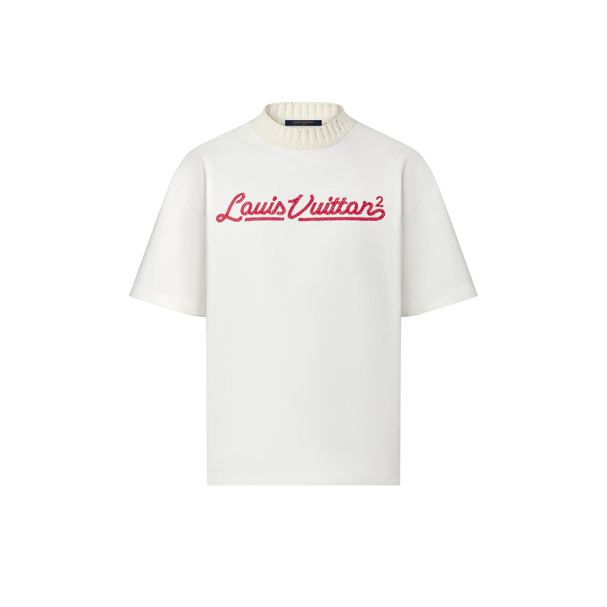 Embroidered Louis Vuitton Mockneck Tee - 1