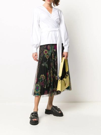 REDValentino pleated floral-print skirt outlook