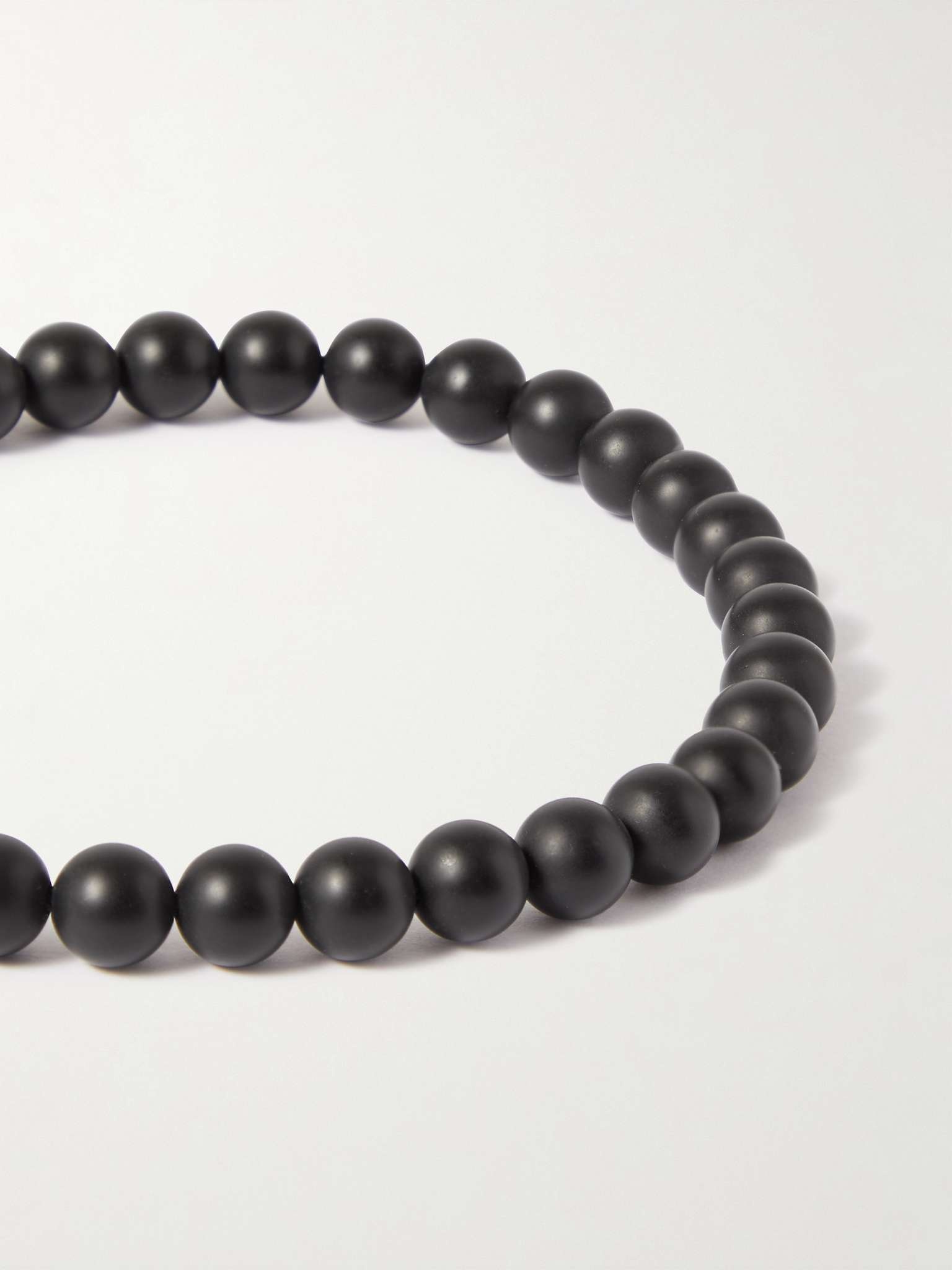 Onyx and Stainless Steel Beaded Bracelet - 4