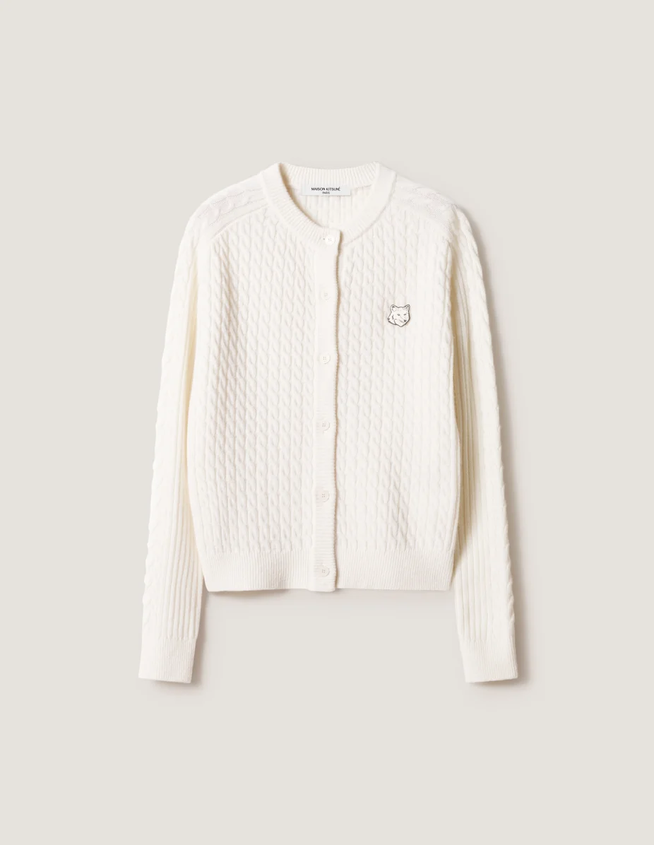 FOX HEAD CABLE KNIT CARDIGAN - 1