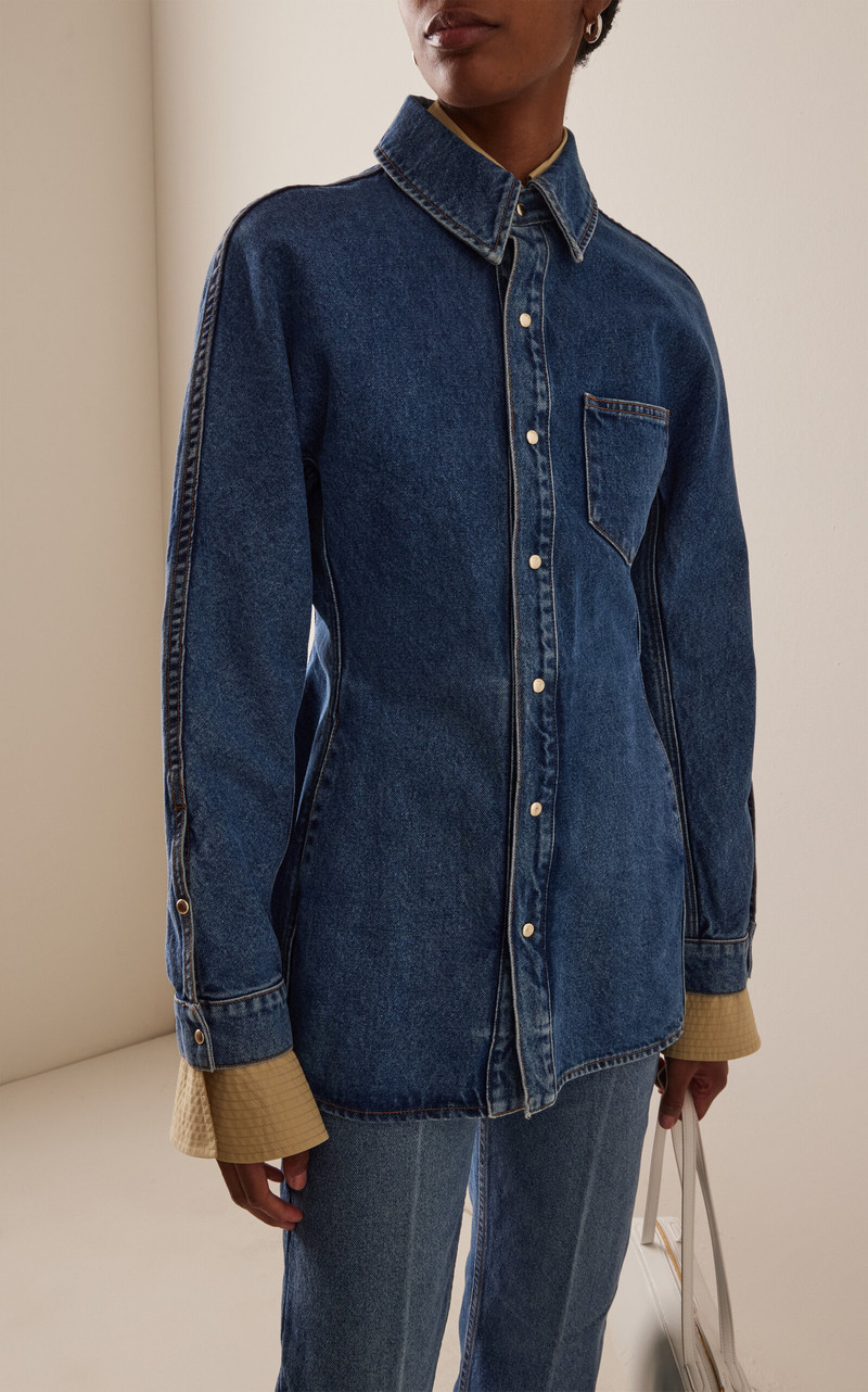 OSSOU Cinch Denim Shirt dark wash outlook