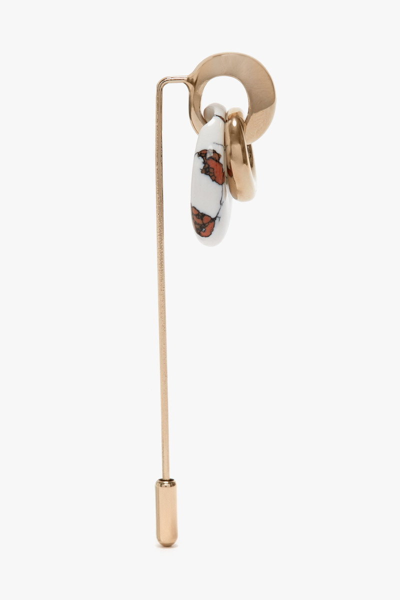 Victoria Beckham Exclusive Resin Charm Brooch In Light Gold-White outlook