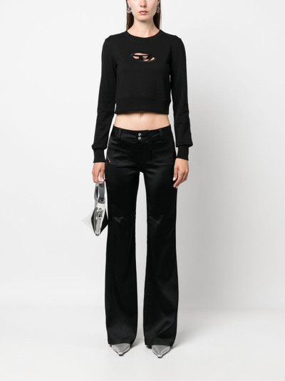 Diesel low-rise flared satin trousers outlook