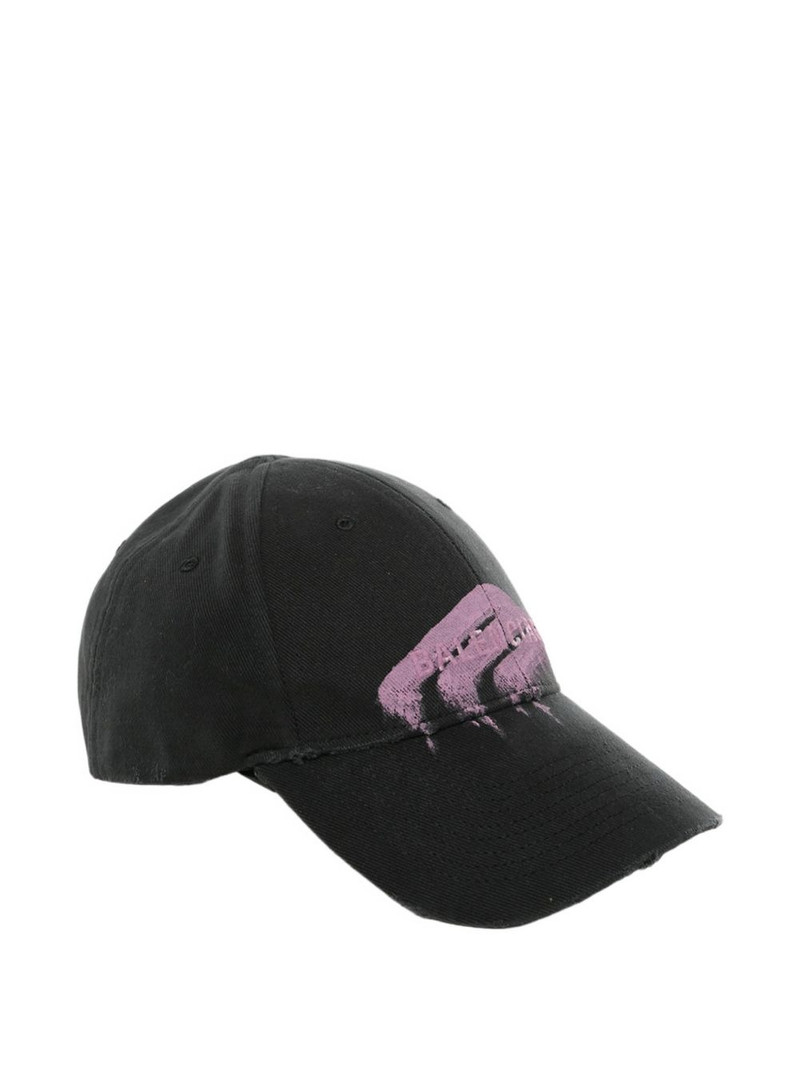 distressed logo-print cap 3