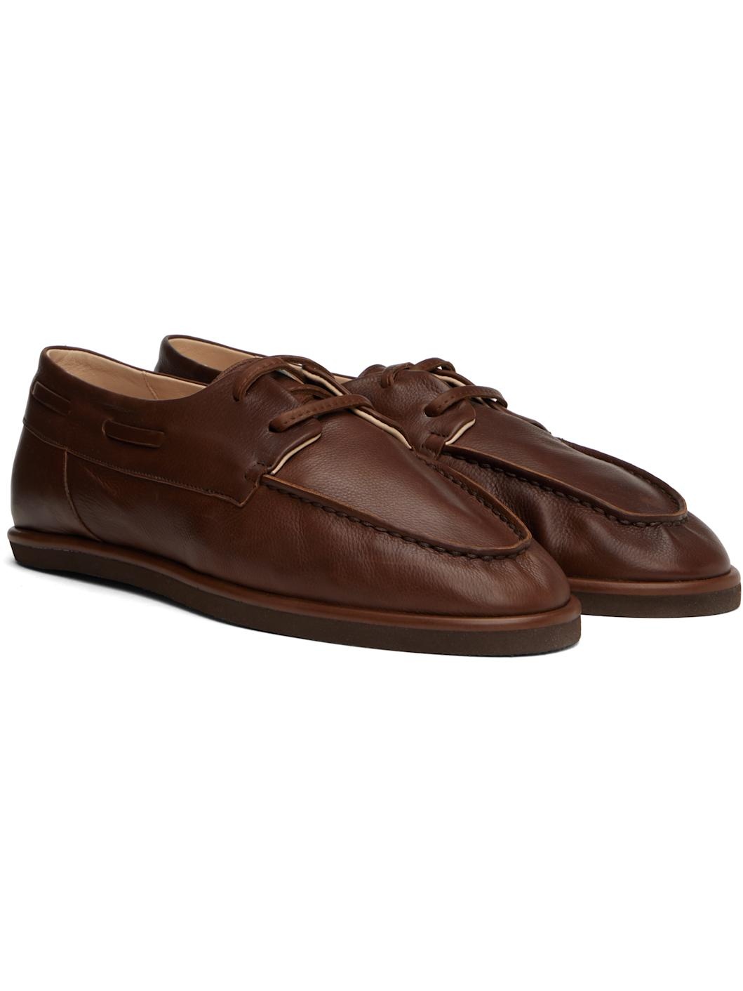 Brown Soft Leather Deck Shoes - 4