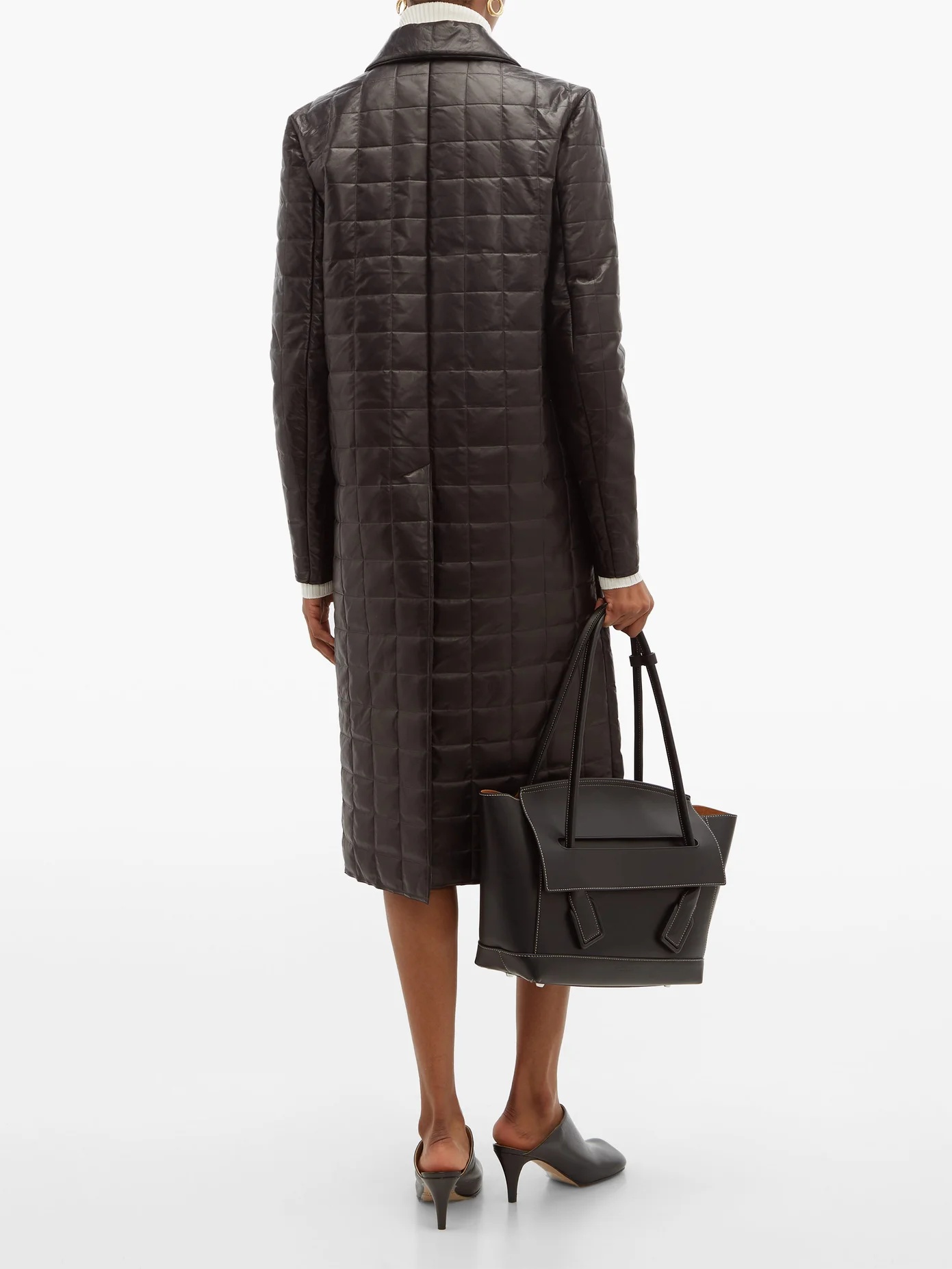 Quilted-leather down-filled coat - 5