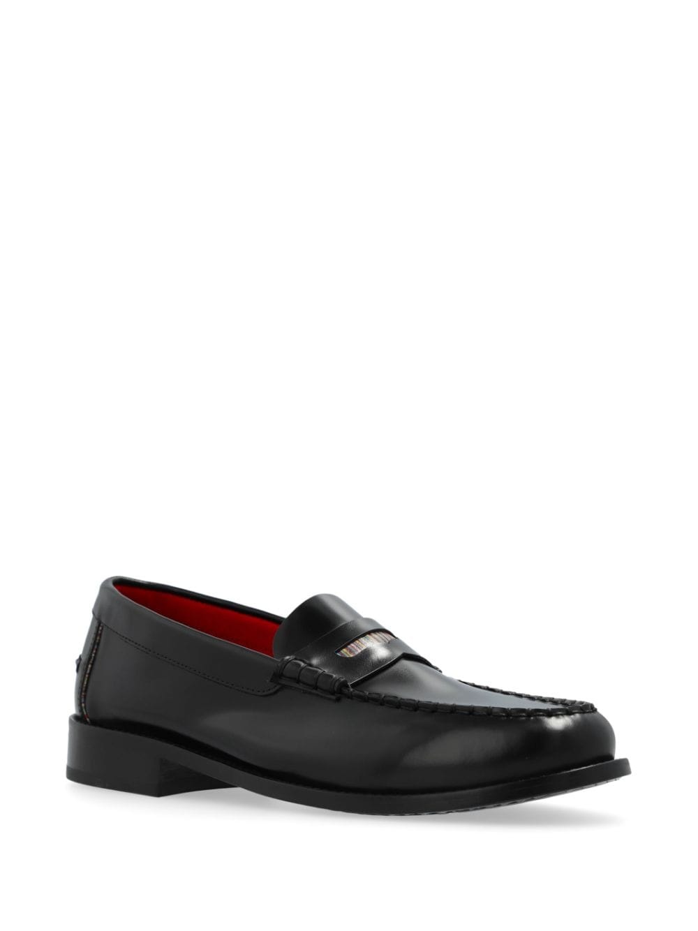 round-toe leather loafers - 2
