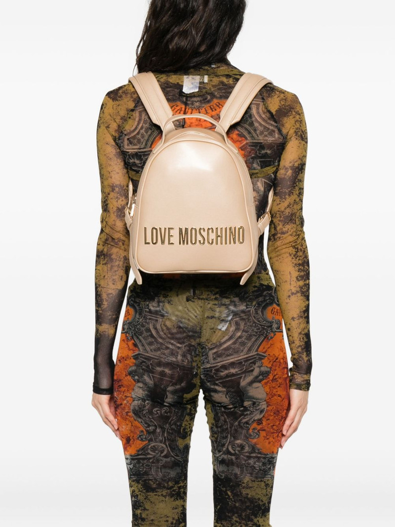 Moschino logo-lettering backpack outlook