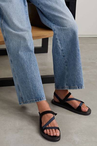 KHAITE Hacker suede-trimmed webbing sandals outlook