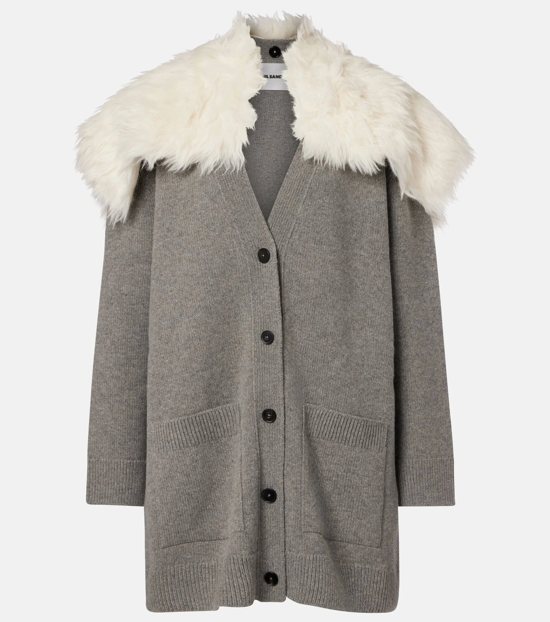 Wool, cotton, and cashmere-blend cardigan - 1