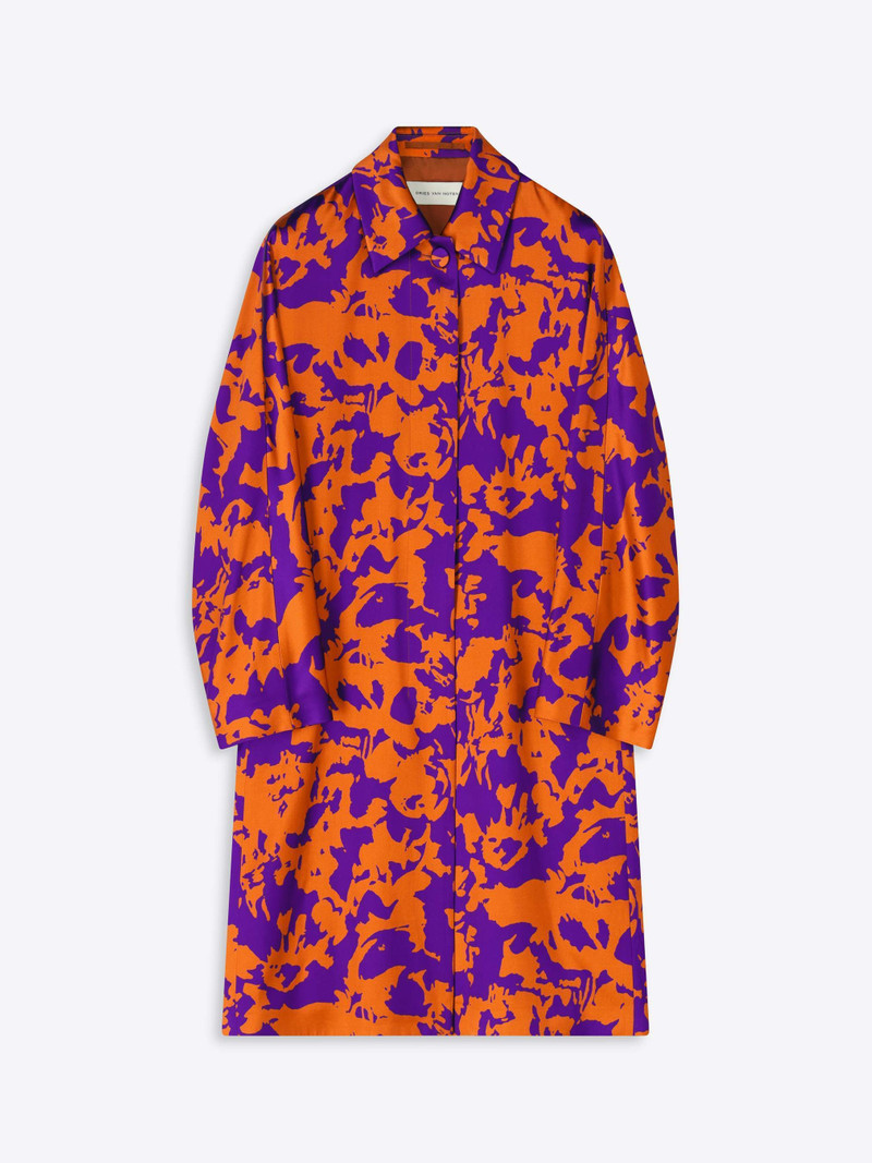 FLORAL VISCOSE SATIN COAT 1