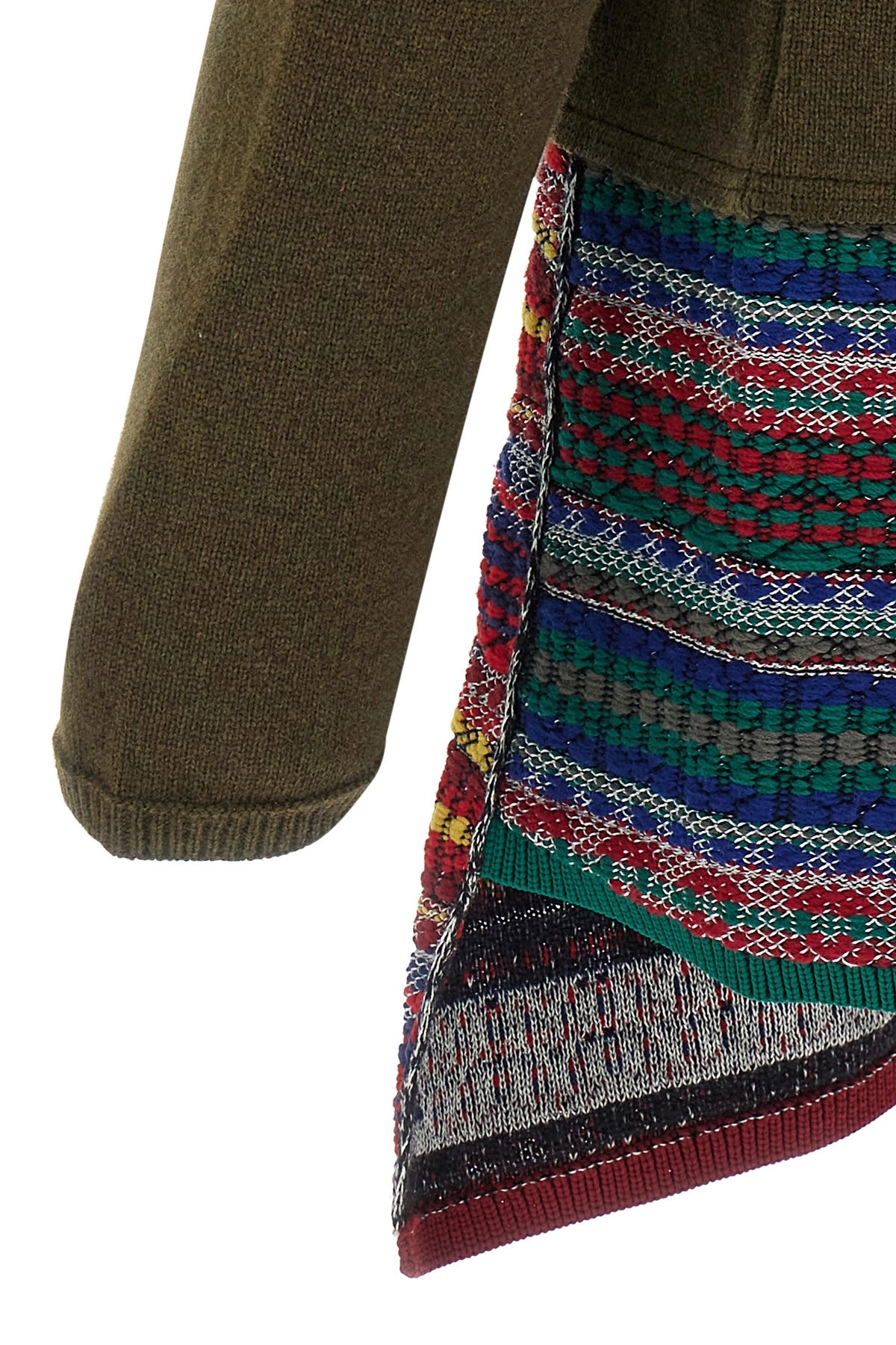 Jacquard insert cardigan - 4