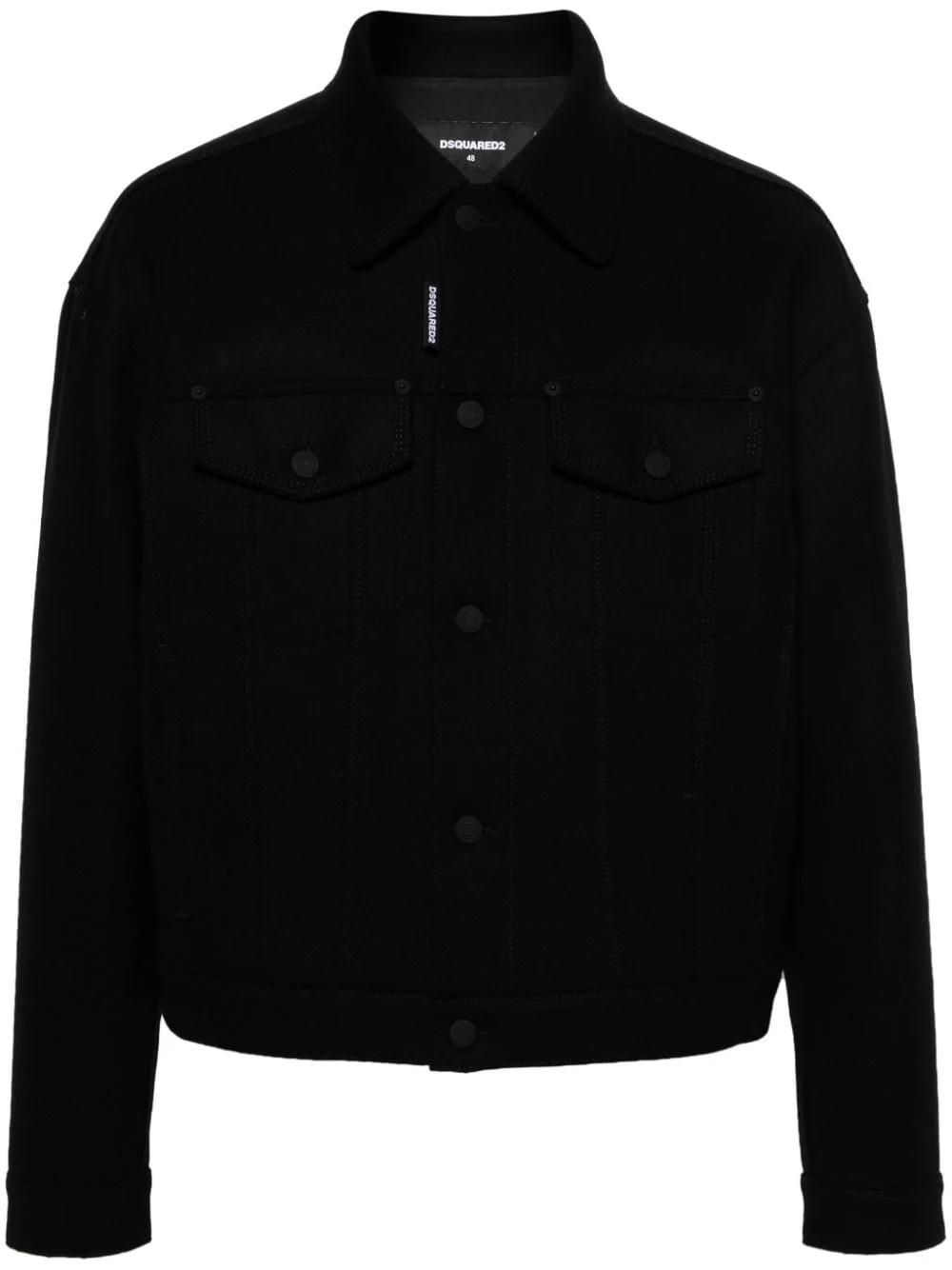 oversized-collar shirt jacket - 1
