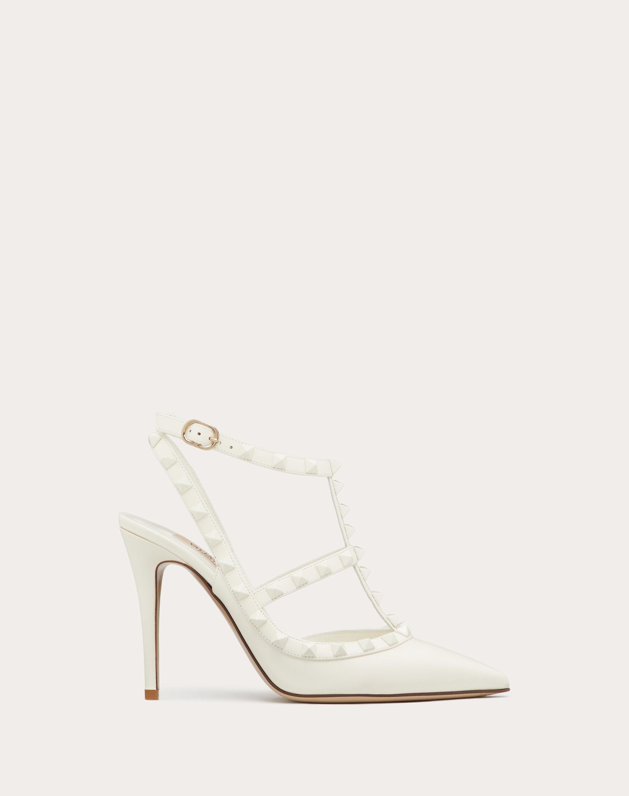 ROCKSTUD ANKLE STRAP PUMP WITH TONAL STUDS 100 MM