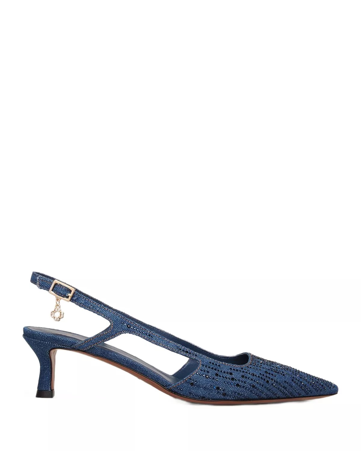 Women's Pointed Toe Embellished Slingback Pumps - 1