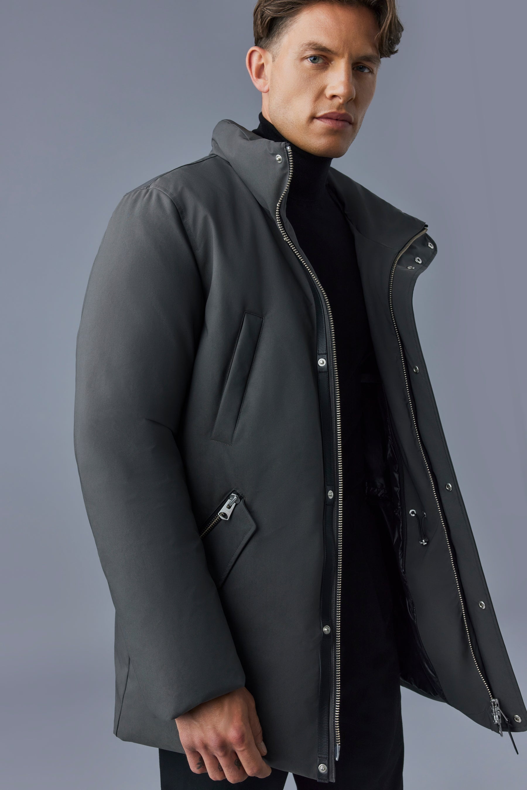 EDWARD 2-in-1 down parka with hooded bib and natural fur for men - 5