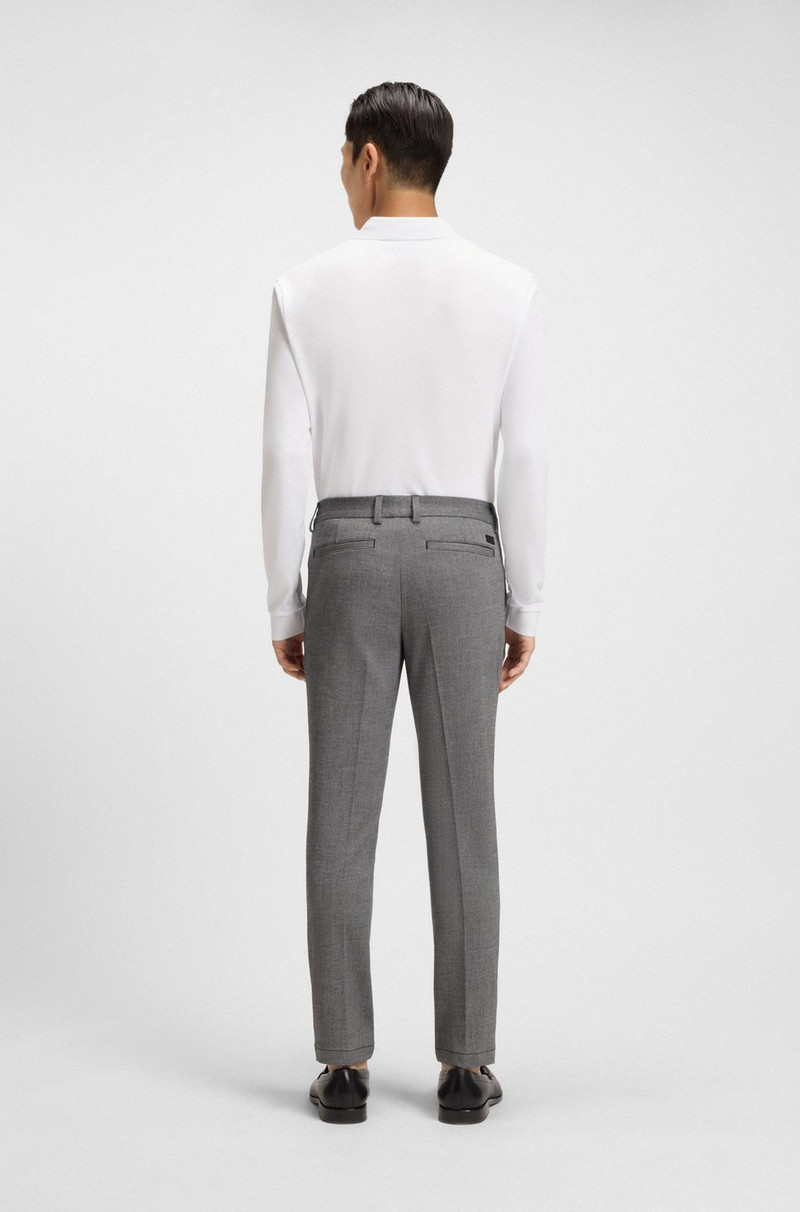SLIM-FIT TROUSERS IN MELANGE STRETCH FABRIC 4