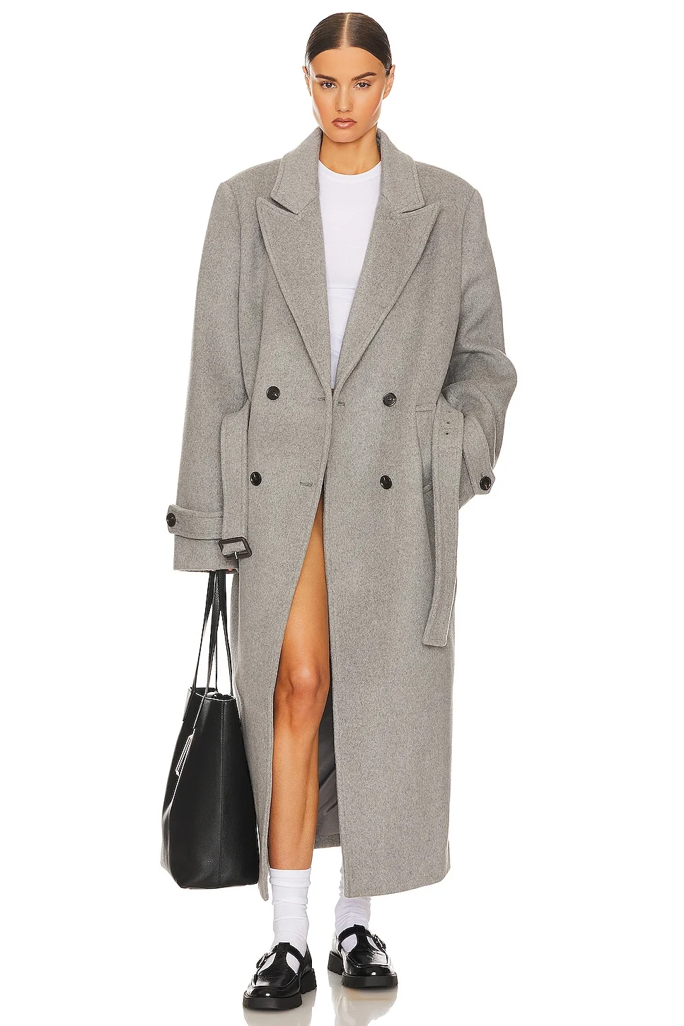 Bold Shoulder Long Coat - 1