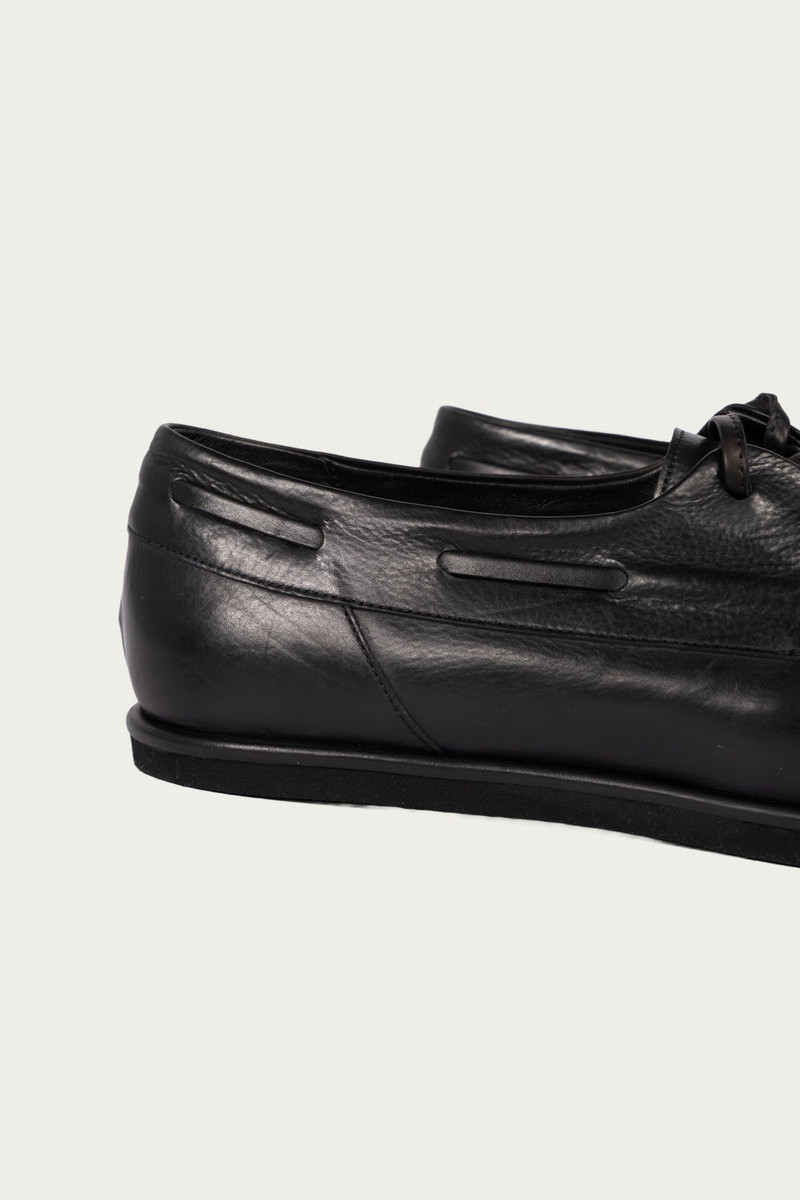 AURALEE Soft Leather Deck Shoes - Black outlook