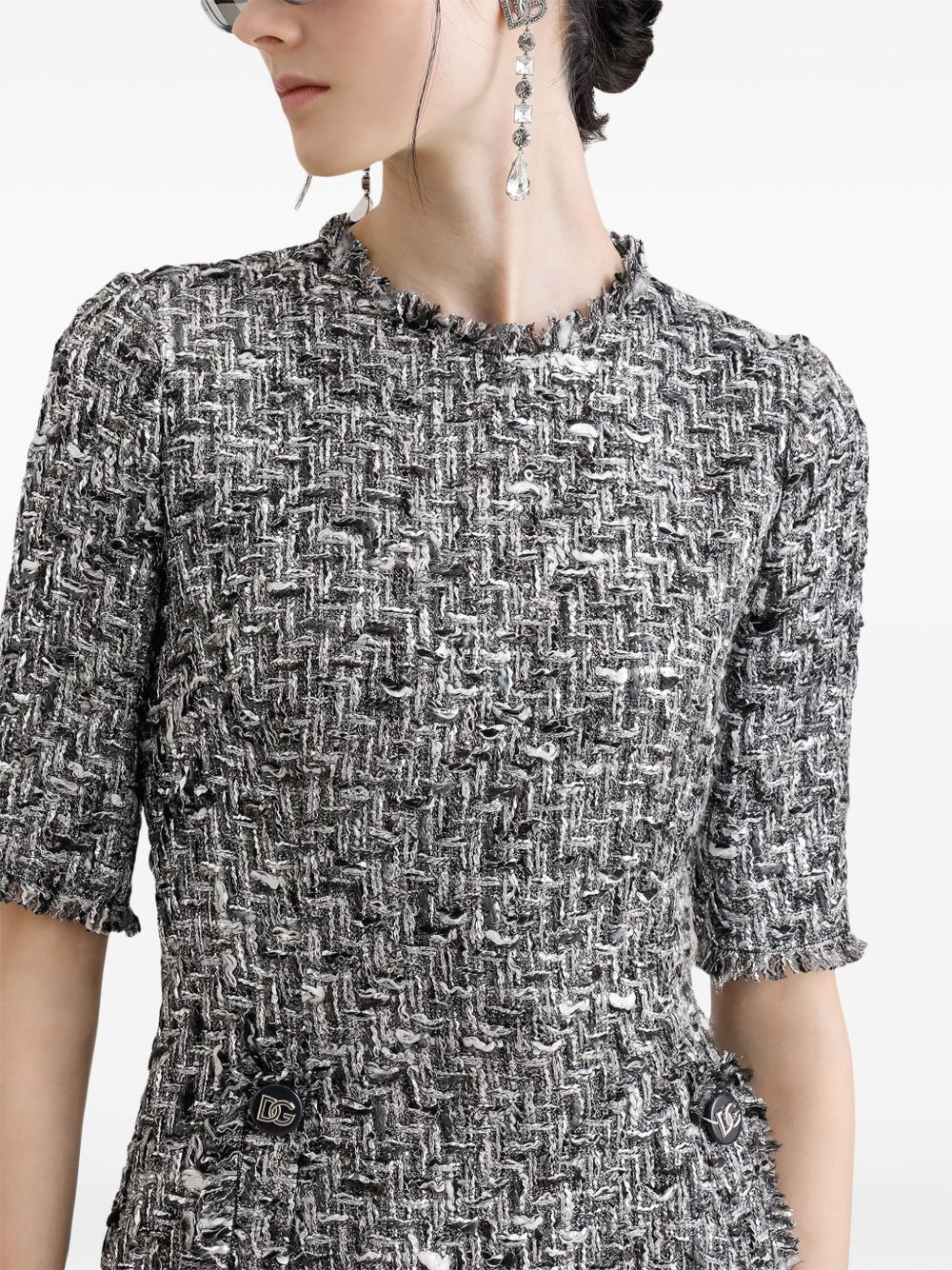 tweed midi dress - 4