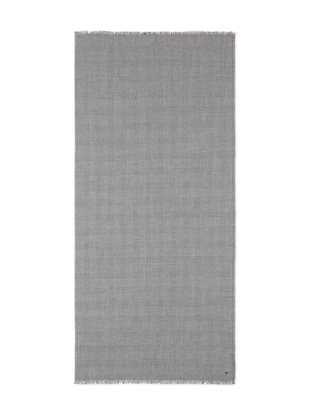 fringed houndstooth scarf - 1