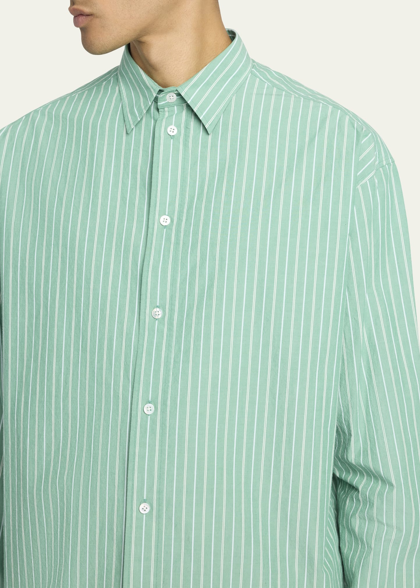 Men's Striped Poplin Dress Shirt - 5