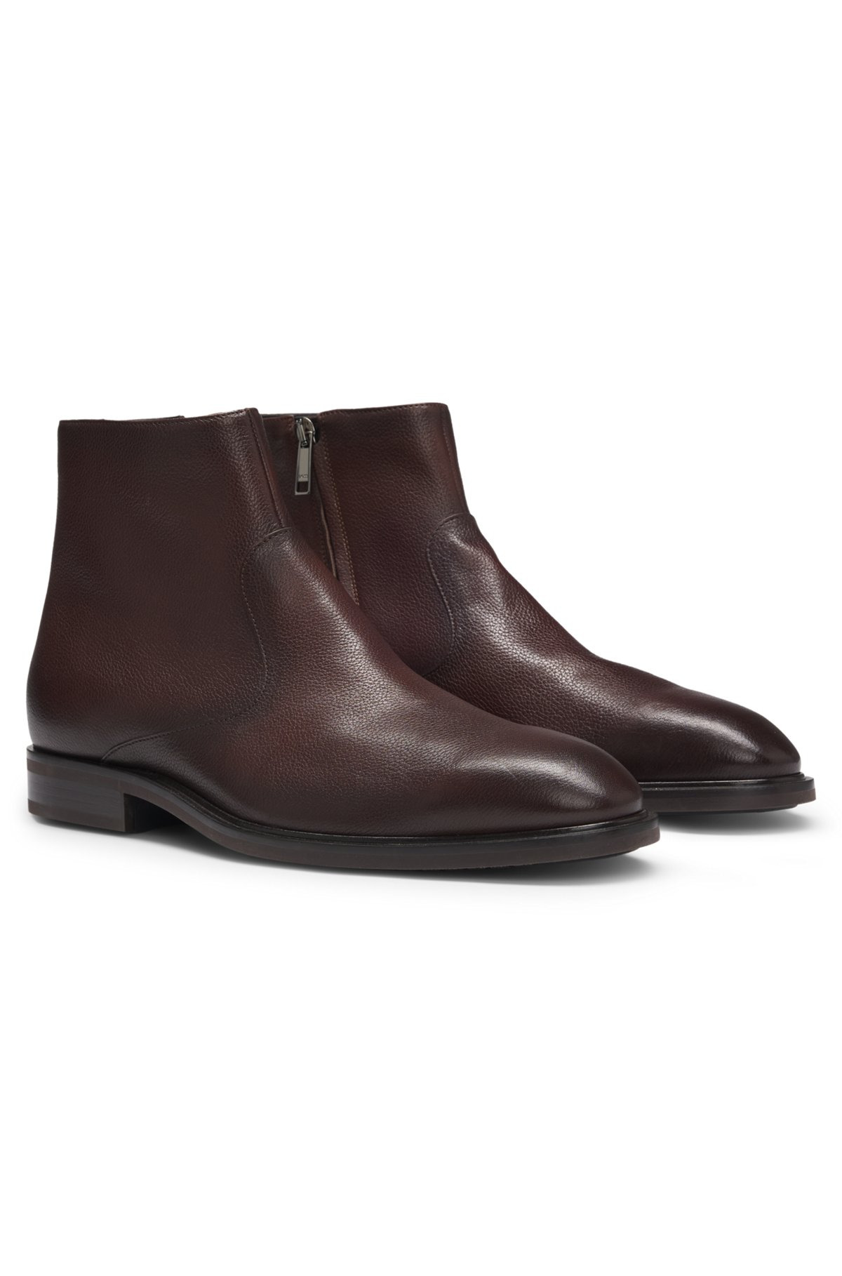 LEATHER BOOTS WITH SIDE ZIP - 2