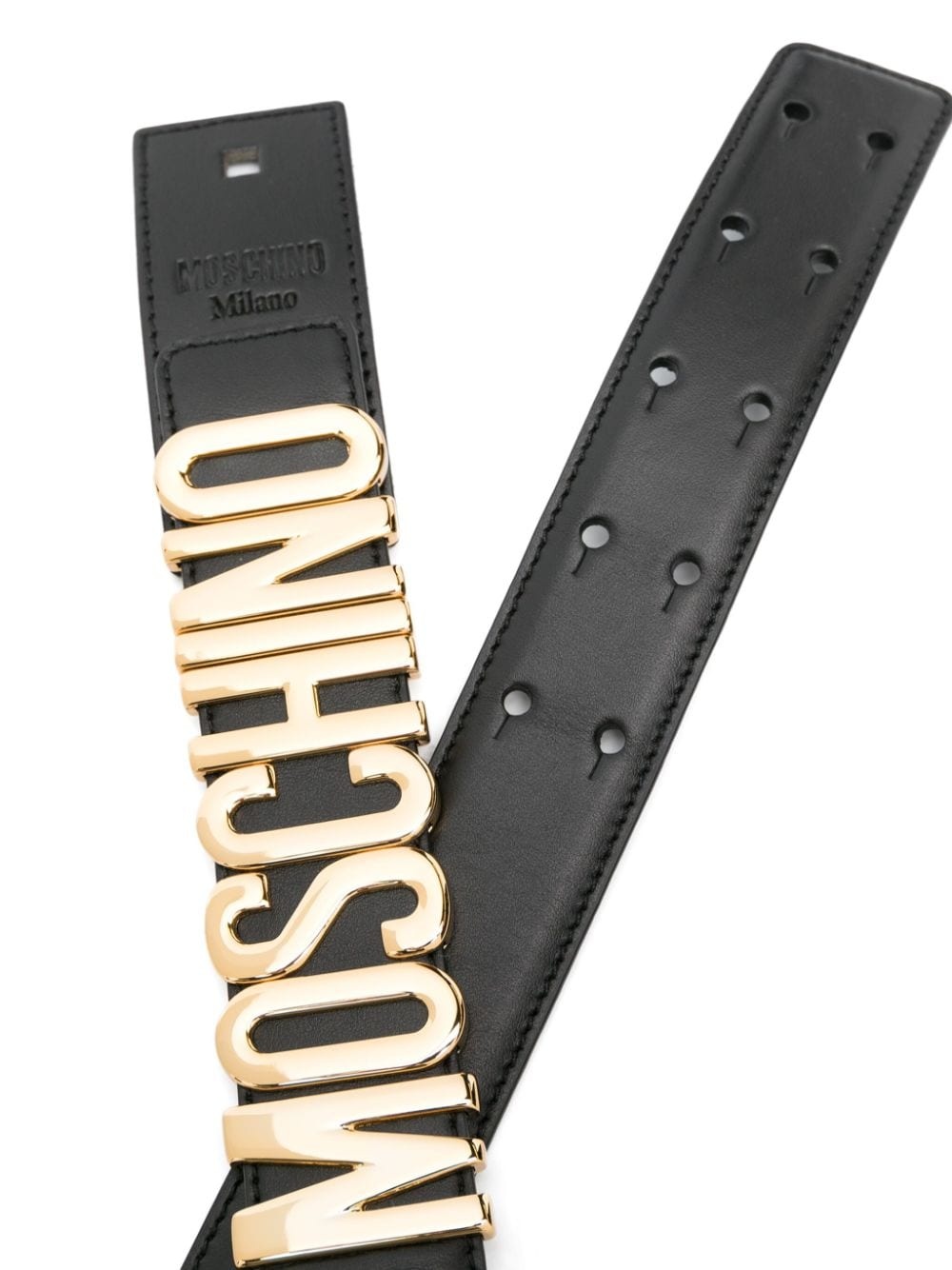 logo-lettering leather belt - 2