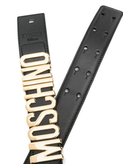 Moschino logo-lettering leather belt outlook