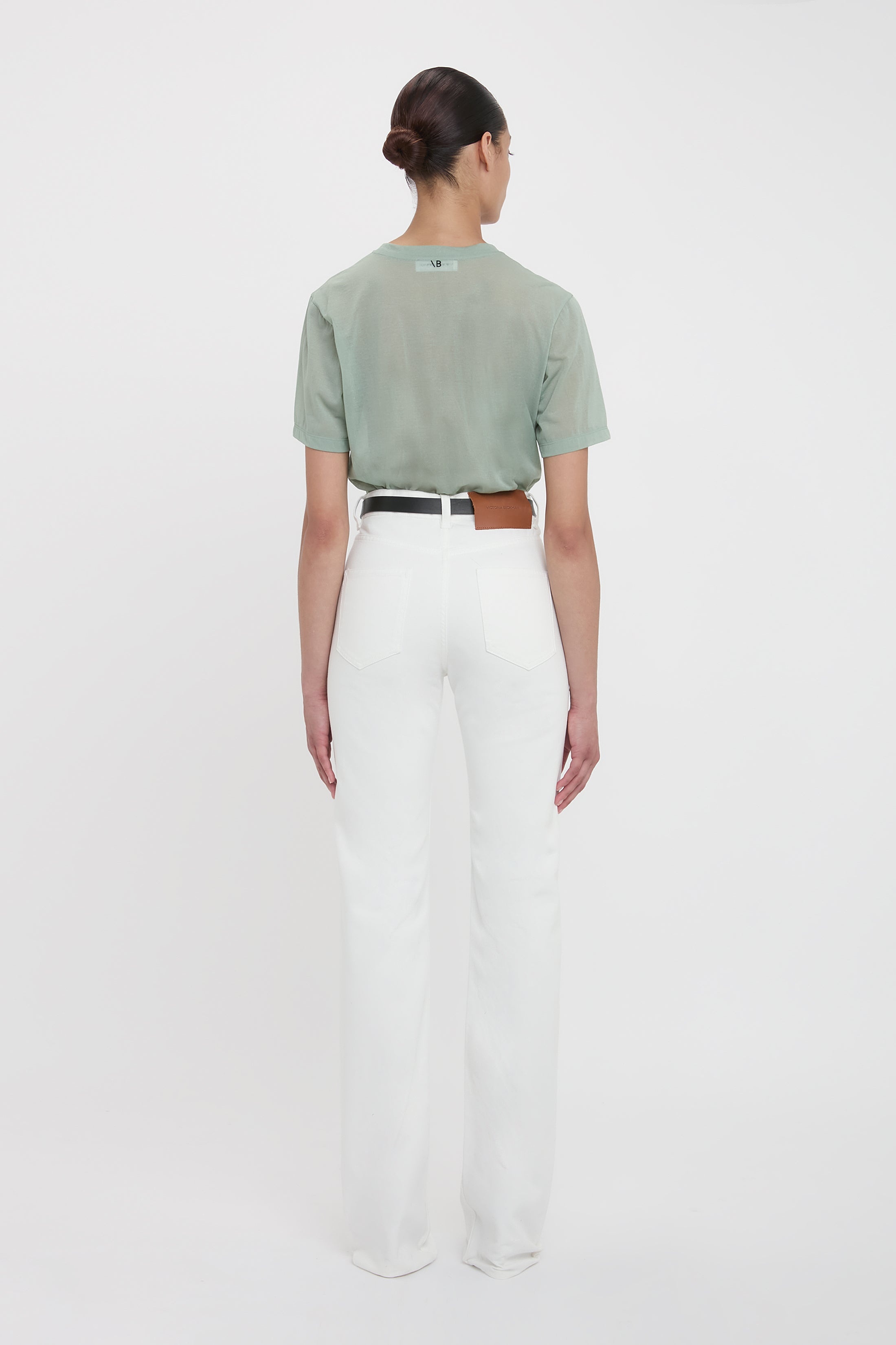Classic Cotton Crepe T-Shirt In Wasabi - 4